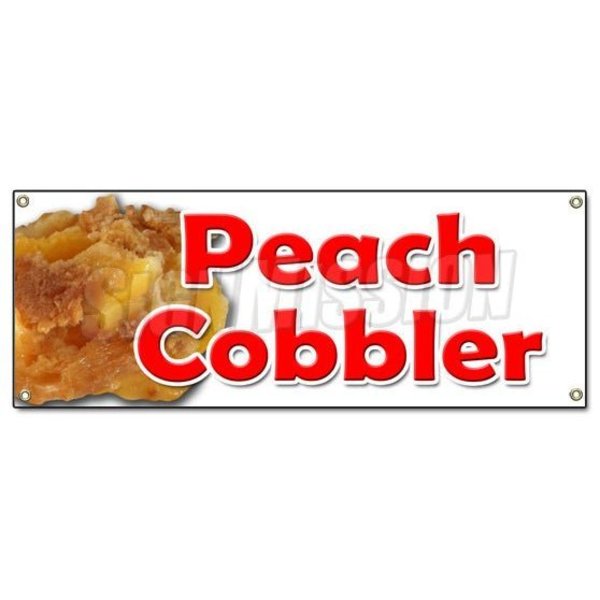 Signmission PEACH COBBLER BANNER SIGN peaches pie sweet bakery crumble crust filling cobbler B-Peach Cobbler